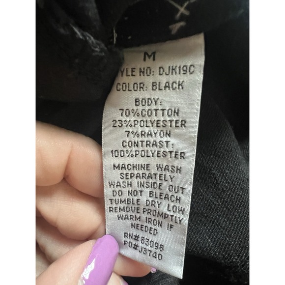 Cisono Moto Jacket Womens Medium Black Button Multiple Pockets Crop Denim - Picture 5 of 6